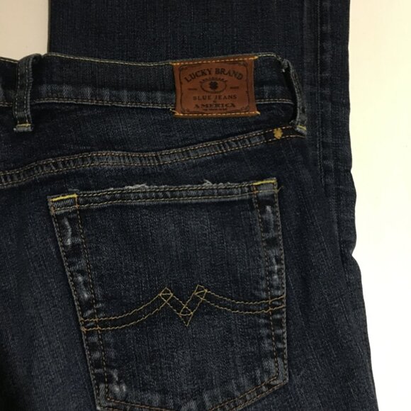 Lucky Brand Sweet N Low Womens Jeans Size 12/31 Dark Wash Distressed - Picture 7 of 13